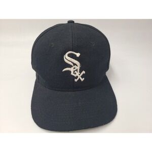 Vintage Chicago White Sox Speedway Snapback Hat Cap Wool Blend Men 90s MLB Black